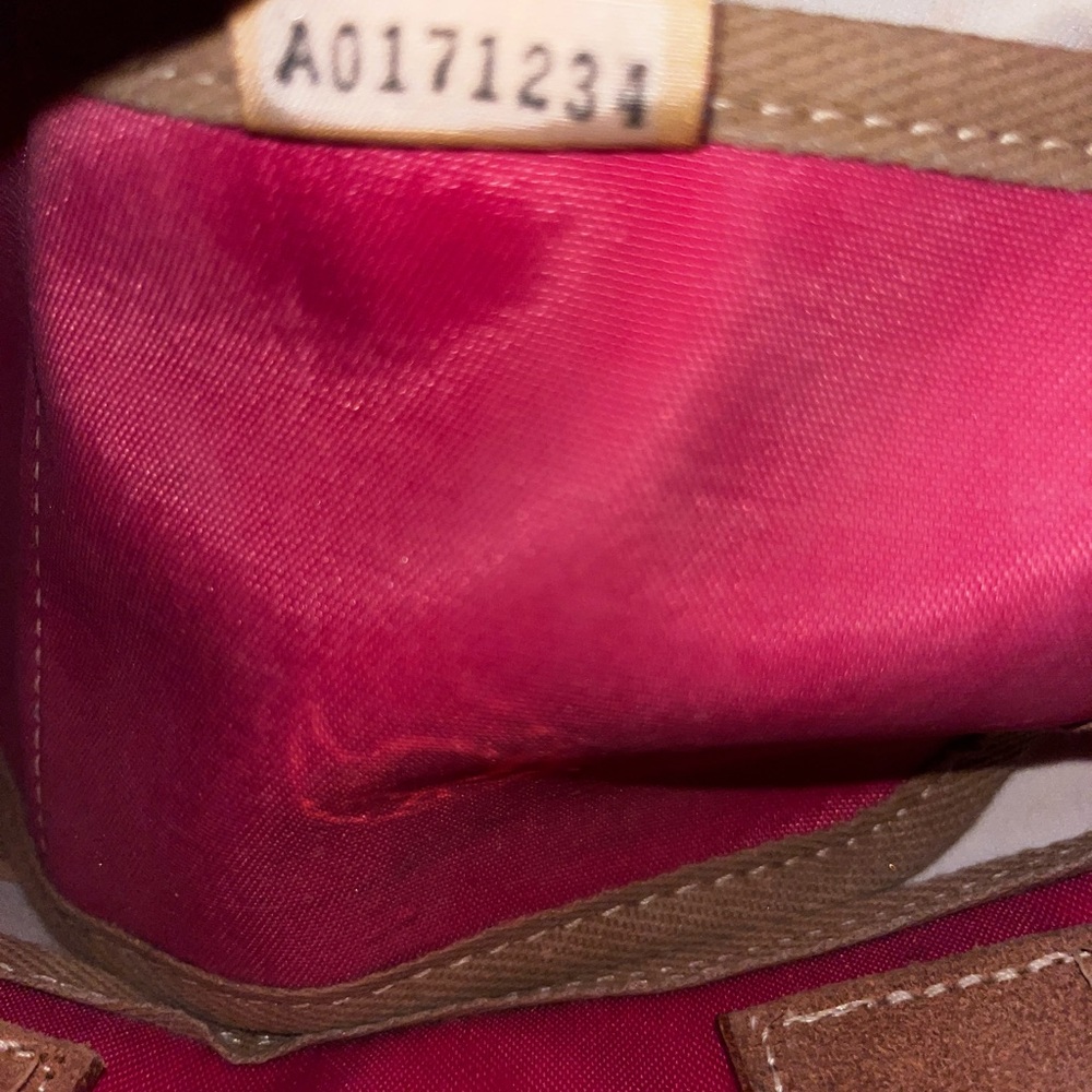 Dooney & Bourke Fuchsia Satchel with Tan Accents - Picture 6 of 7